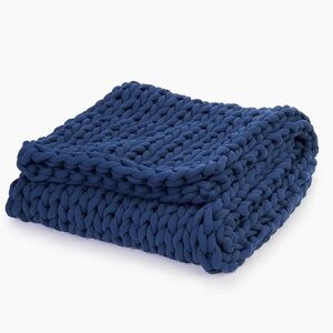 Bearaby Cotton Weighted blanket, 15lbs, Midnight Blue